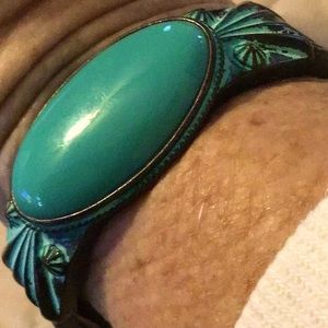 Aqua and Brown  Bracelet